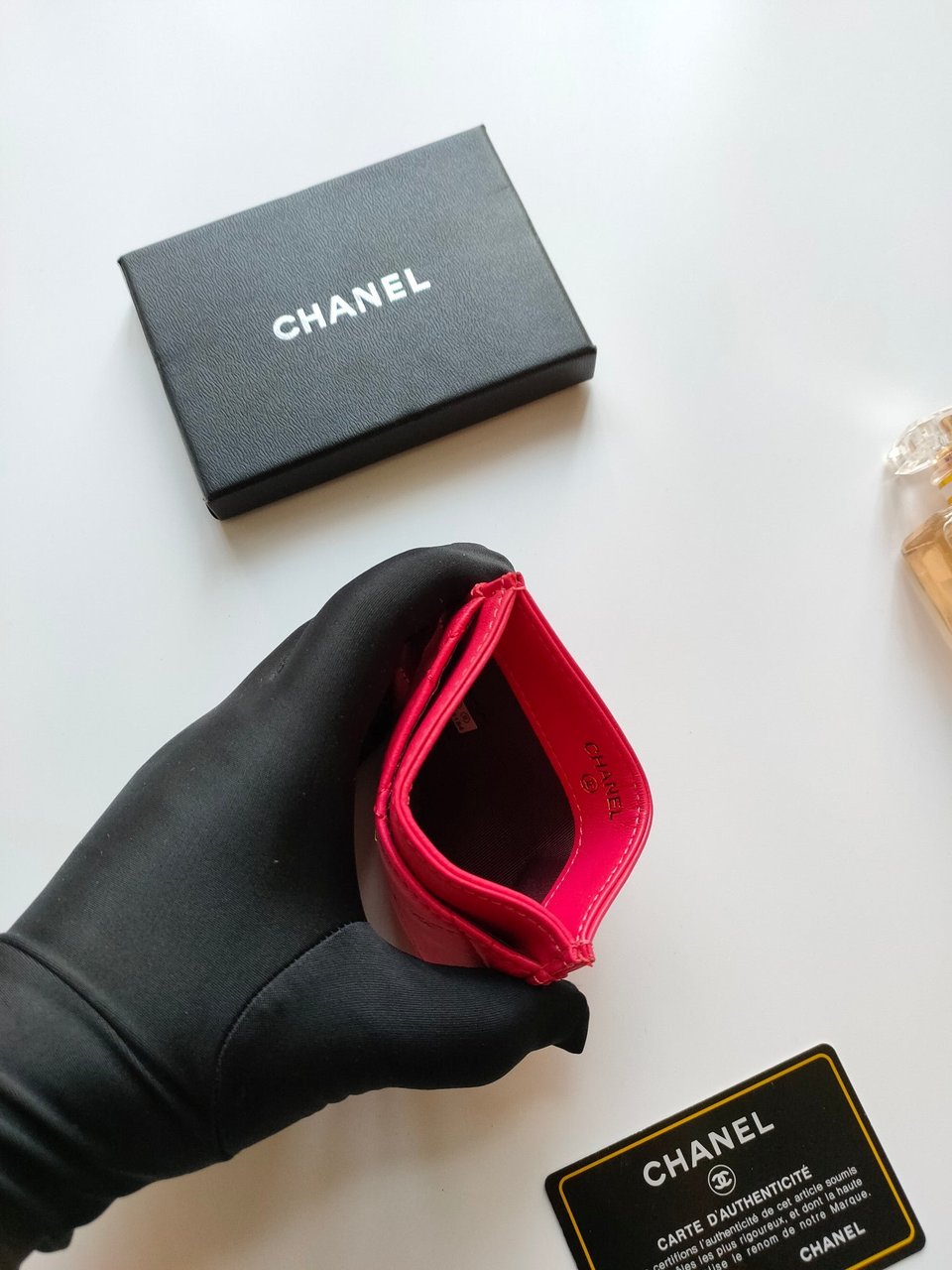 Chanel Card Holder 11.2 Red Pink Calfskin Gold Icon view 5