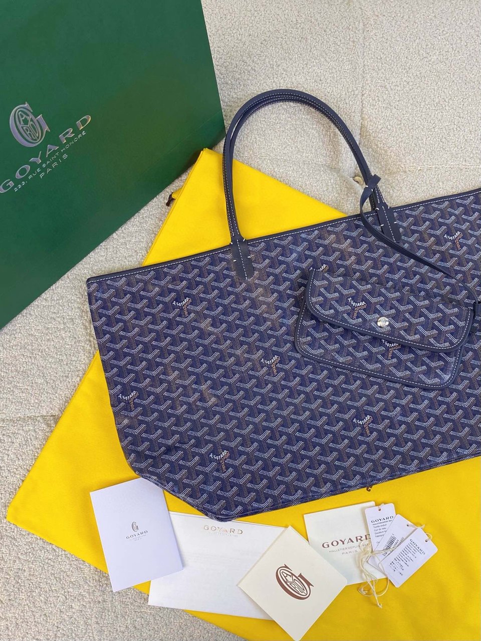 Goyard Saint Louis Gm 40Cm Navy Blue Canvas view 3