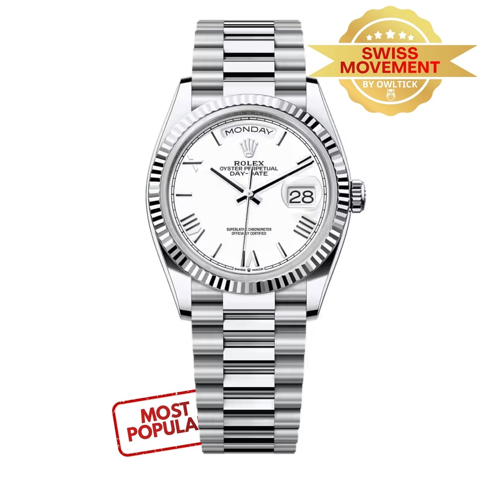 [Superclone] Rolex Day-Date 36mm White Dial President 128236