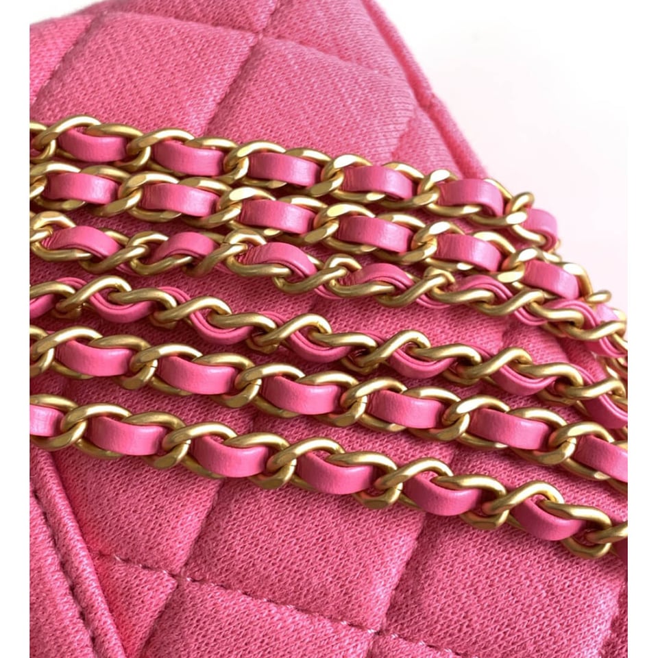 Chanel Jersey Quilted Nano Kelly Shopper Pink Bag 13cm view 9