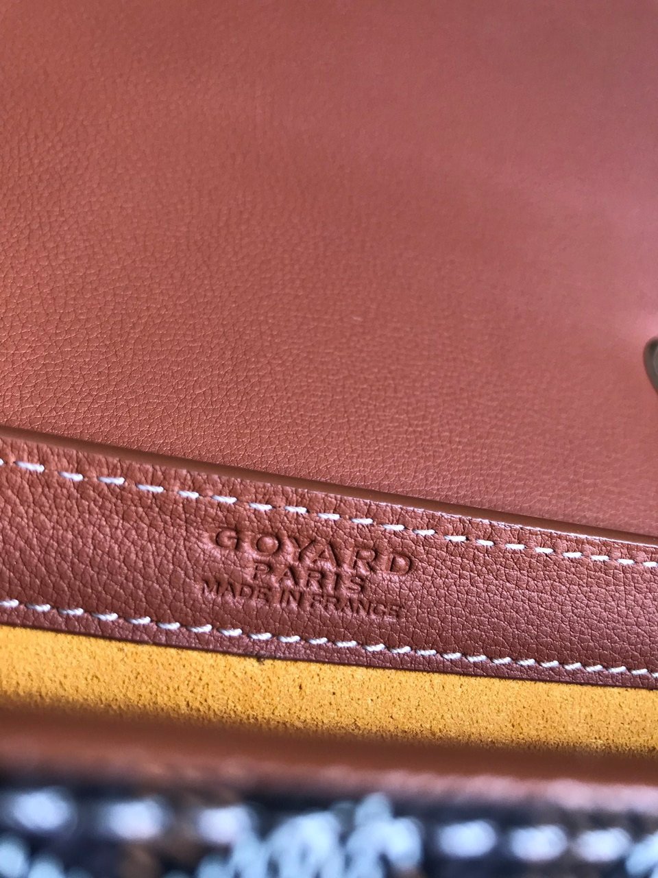 Goyard 233 Bag 25 Cm Tan Calfskin And Black Goyardine Canvas 25cm view 8