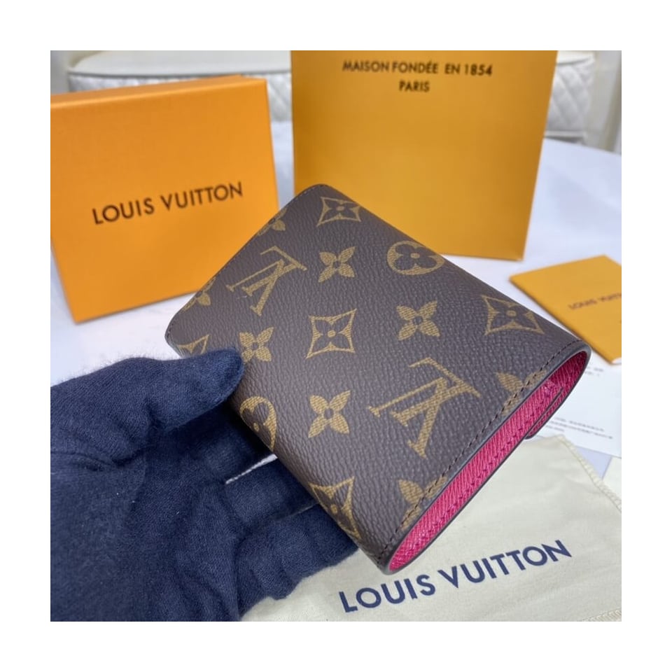 Louis Vuitton Monogram Canvas Victorine Wallet Rose Red view 3
