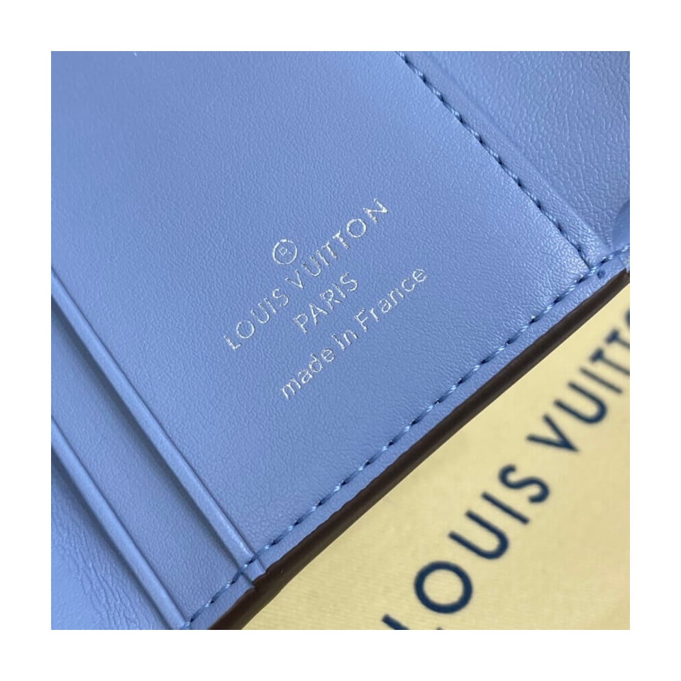 Louis Vuitton Iris XS Wallet in Blue Gradient Mahina Perforated Leather view 9