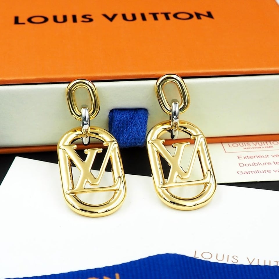 Louis Vuitton Everyday Chain Lv Earrings Gold And Silver view 2