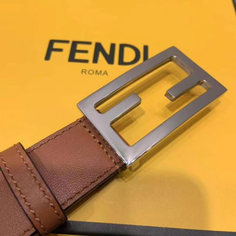 Fendi Baguette 30mm FF Buckle Belt 8C05311 Light Brown view 4