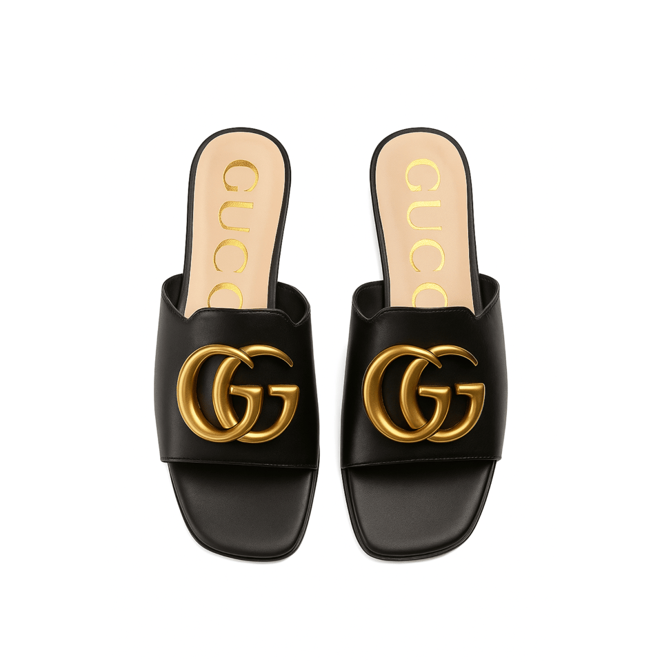 Gucci Princetown Gg Slippers Leather Black view 2