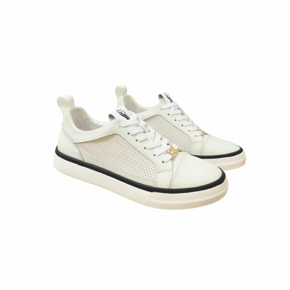 Gucci Men?S Platform Sneakers Leather White With Black Edge