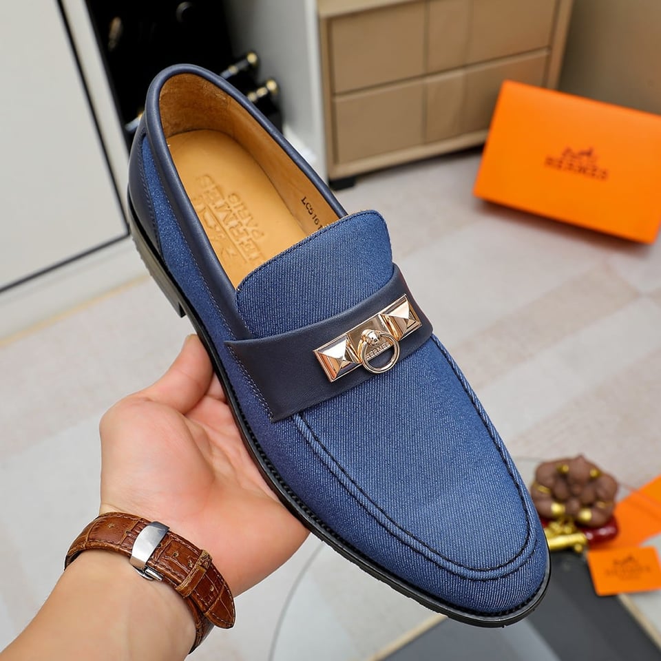 Hermes Blaise Loafer Blue view 9