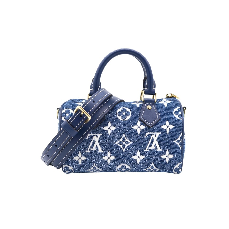 Louis Vuitton Nano Speedy Denim Blue Bag 17Cm M81168 view 2
