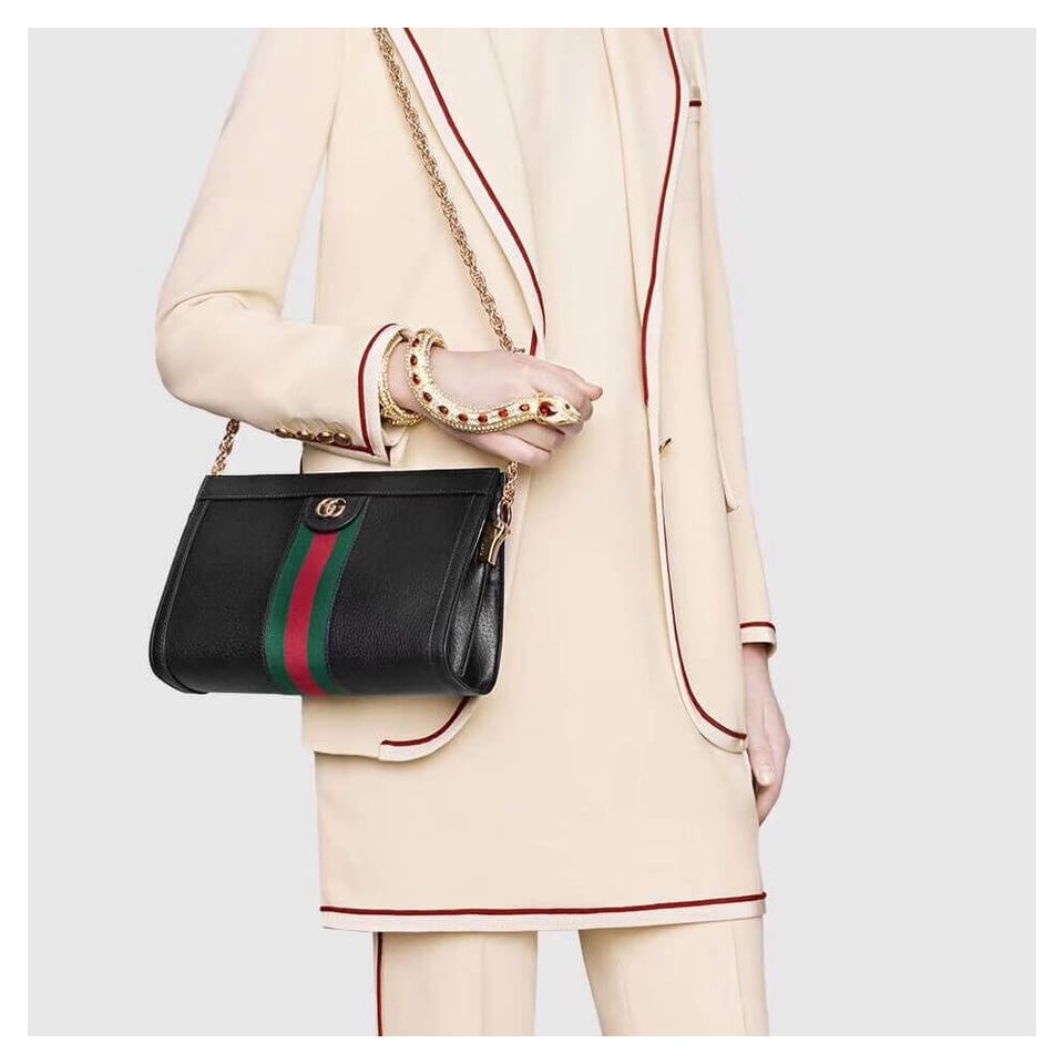 Gucci Ophidia Small Shoulder Bag in Black Leather view 7