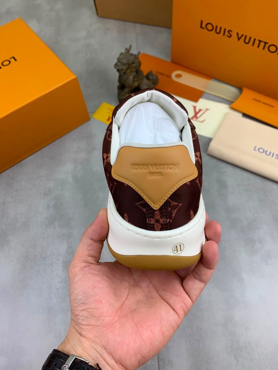 Louis Vuitton Tilted Sneakers Macassar Brown 1AKR5G view 3