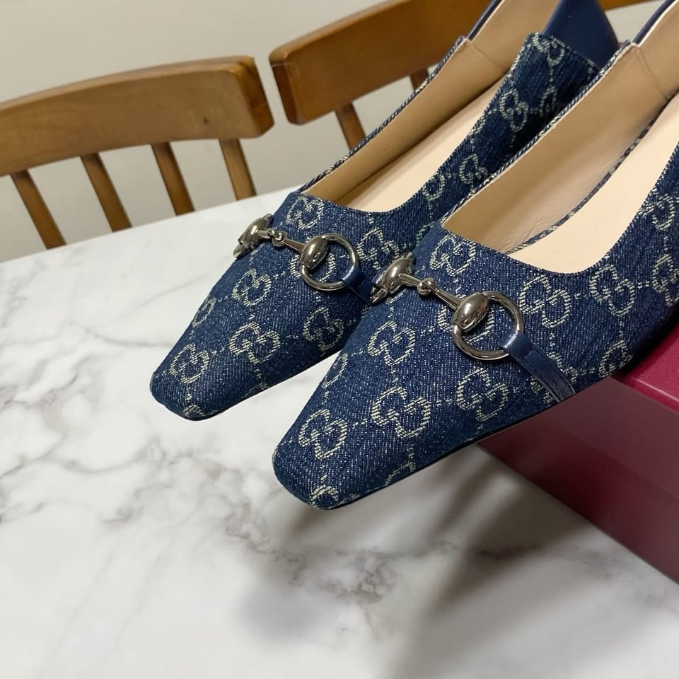 Gucci Vittoria Ballerina Dark Blue GG A0034P FAF95 4741 For Women view 5
