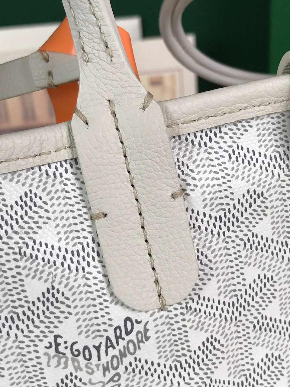 Goyard Anjou Mini Bag 20cm White Calfskin And Goyardine Canvas view 3
