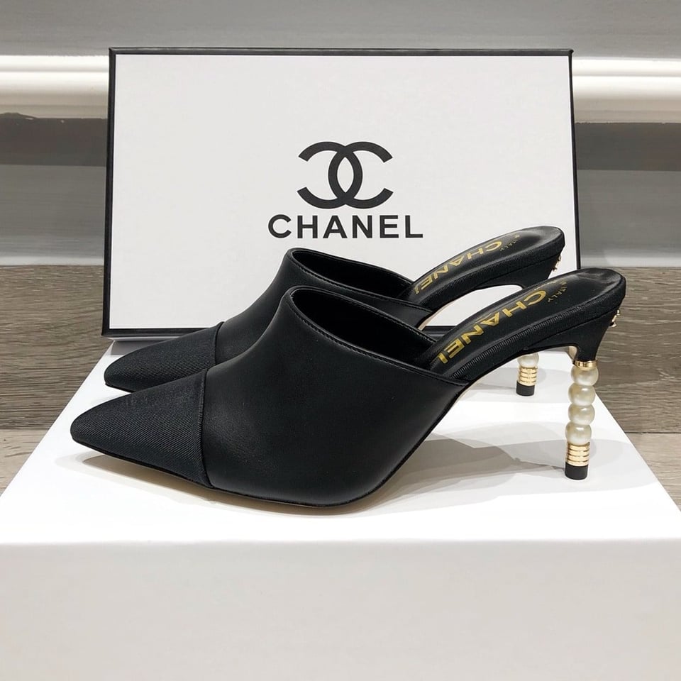 Chanel Mules Grosgrain Black view 3