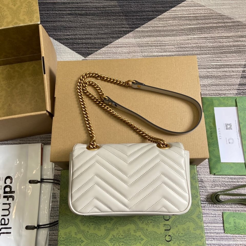 Gucci GG Marmont Matelasse Mini Bag Light Grey view 6