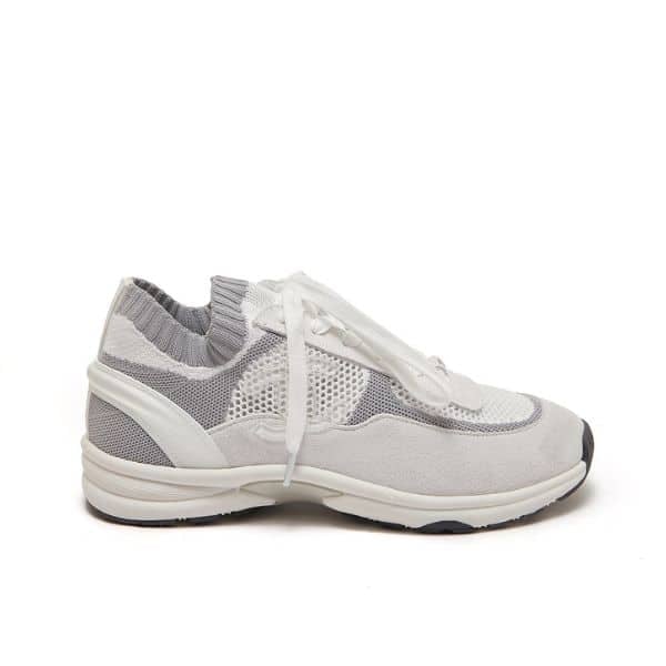 Chanel Cruise Sock Sneakers White Gray view 2