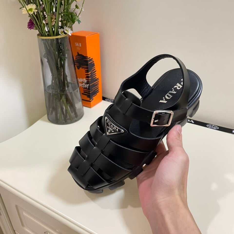Prada Monolith Foam Rubber Sandals Black 1X853M 3Lkk F0002 F 055 view 5