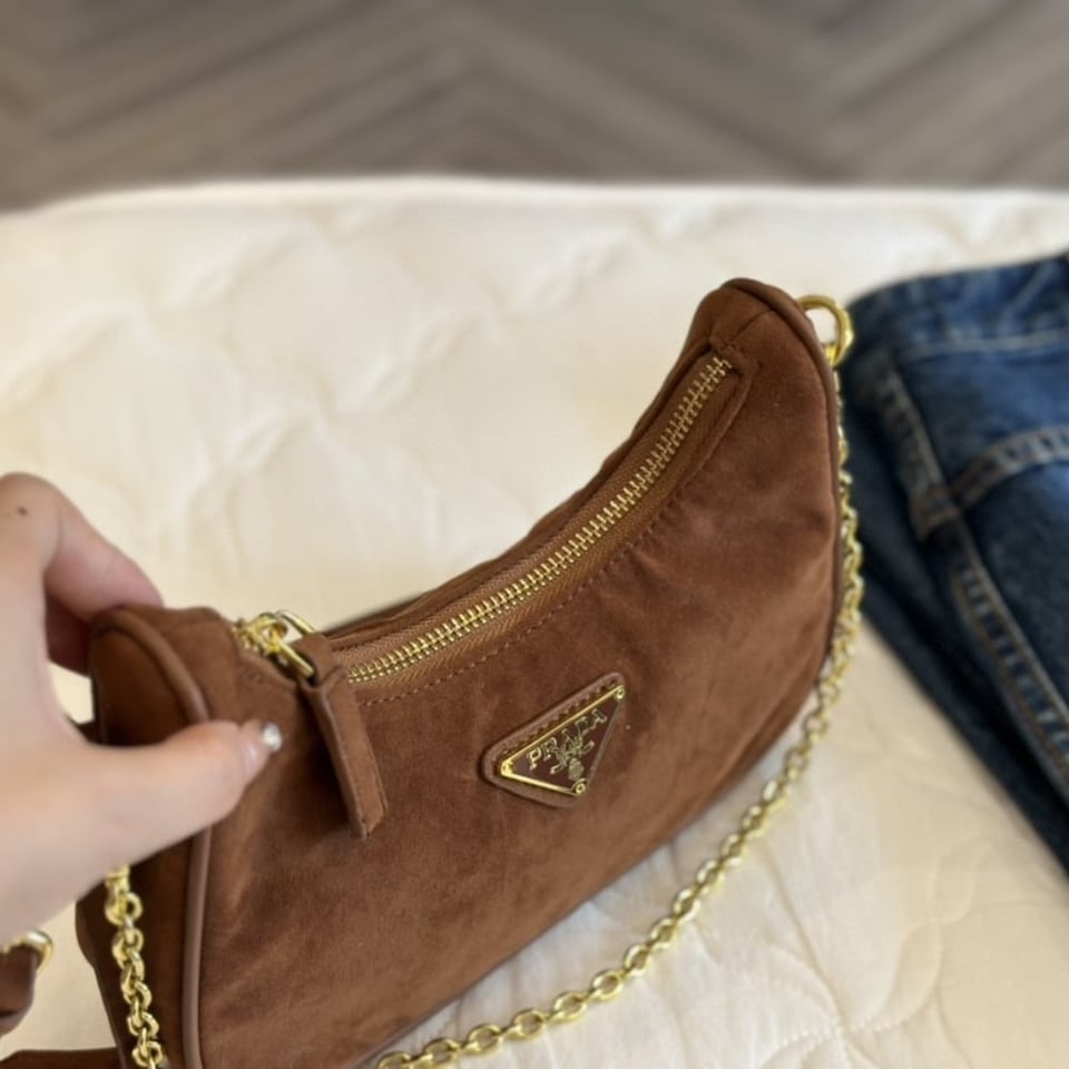 Prada Re Edition Suede Mini Bag Cocoa Brown 22Cm view 9