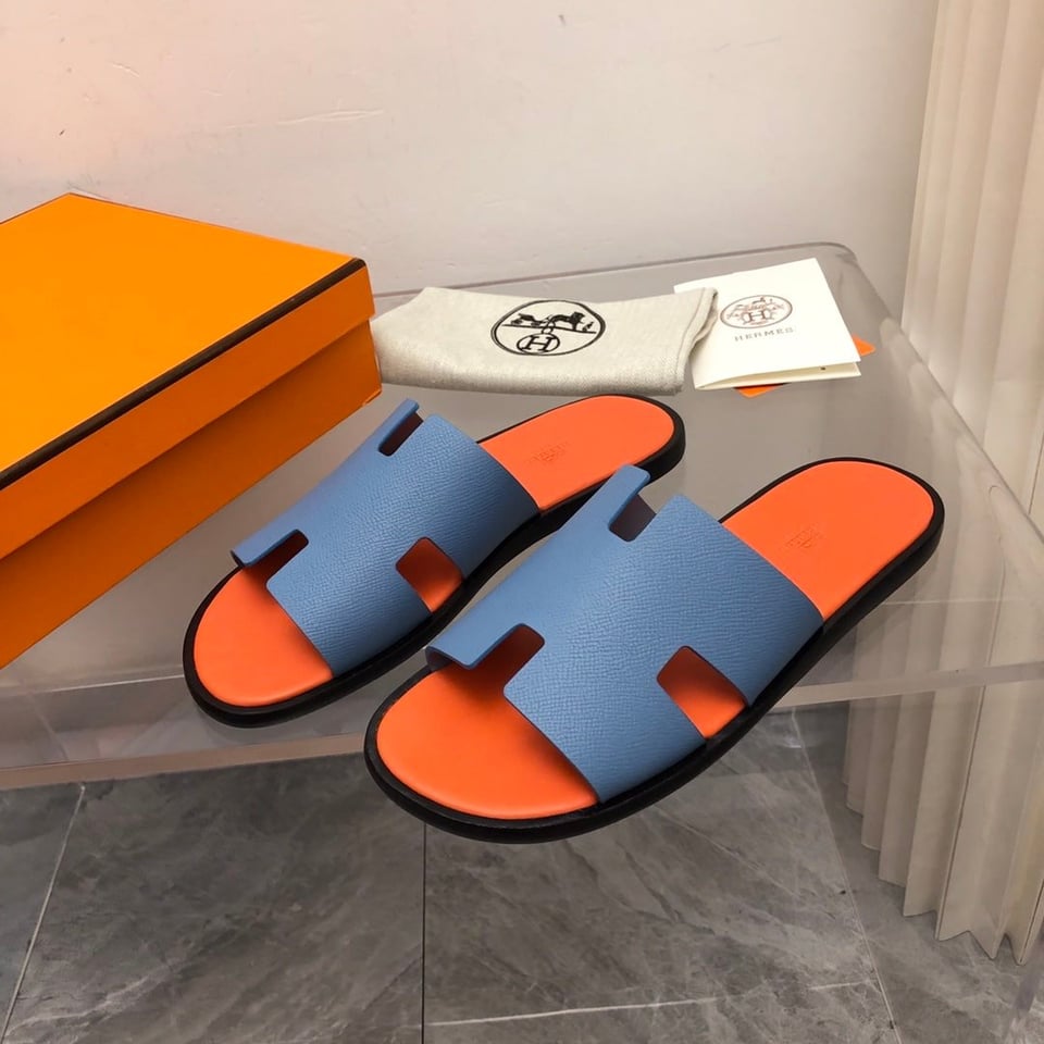Hermes Izmir Sandal Bleu Bleuet Orange H221824Z view 3