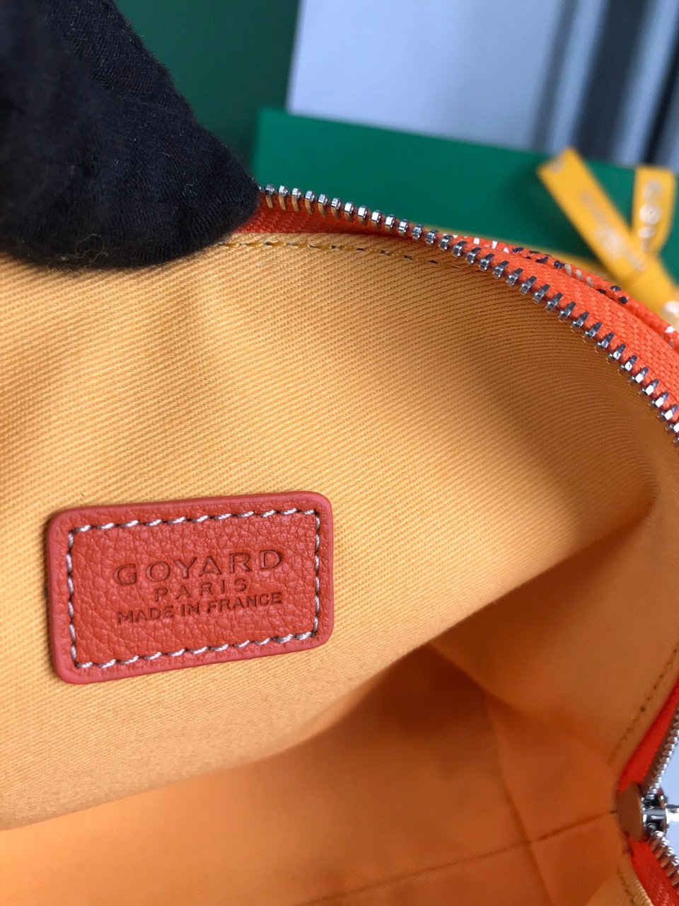 Goyard Vendôme Cosmetic Pouch Orange Goyardine Canvas And Calfskin Trim 17cm view 5