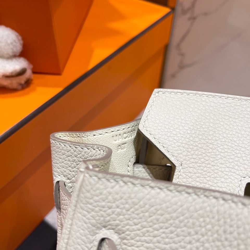Hermes Birkin 30Cm White Togo Leather Silver Hardware view 10