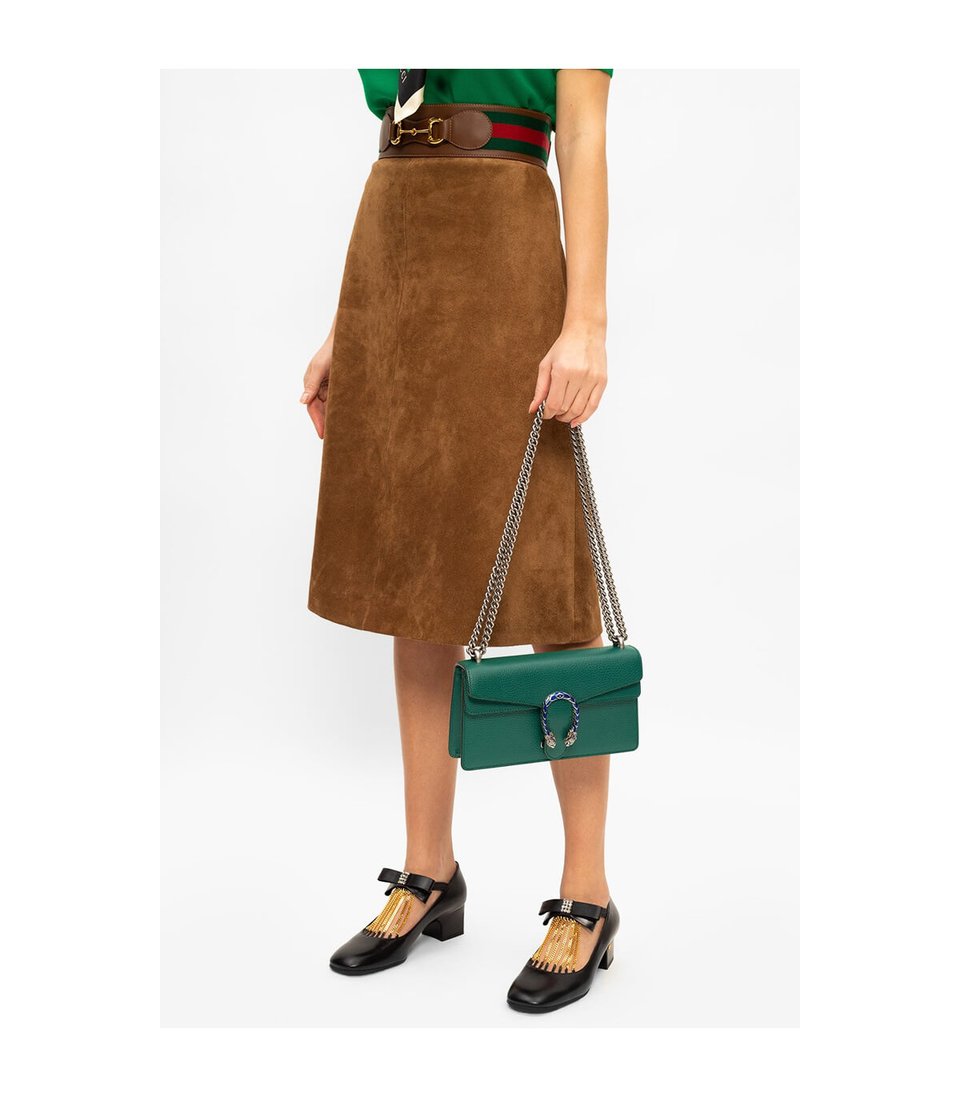 Gucci Dionysus Small Shoulder Bag in Green Leather 25cm view 3