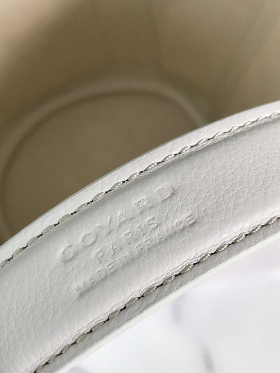 Goyard Small Belharra 24 Cm White Goyardine Canvas And Lambskin view 4