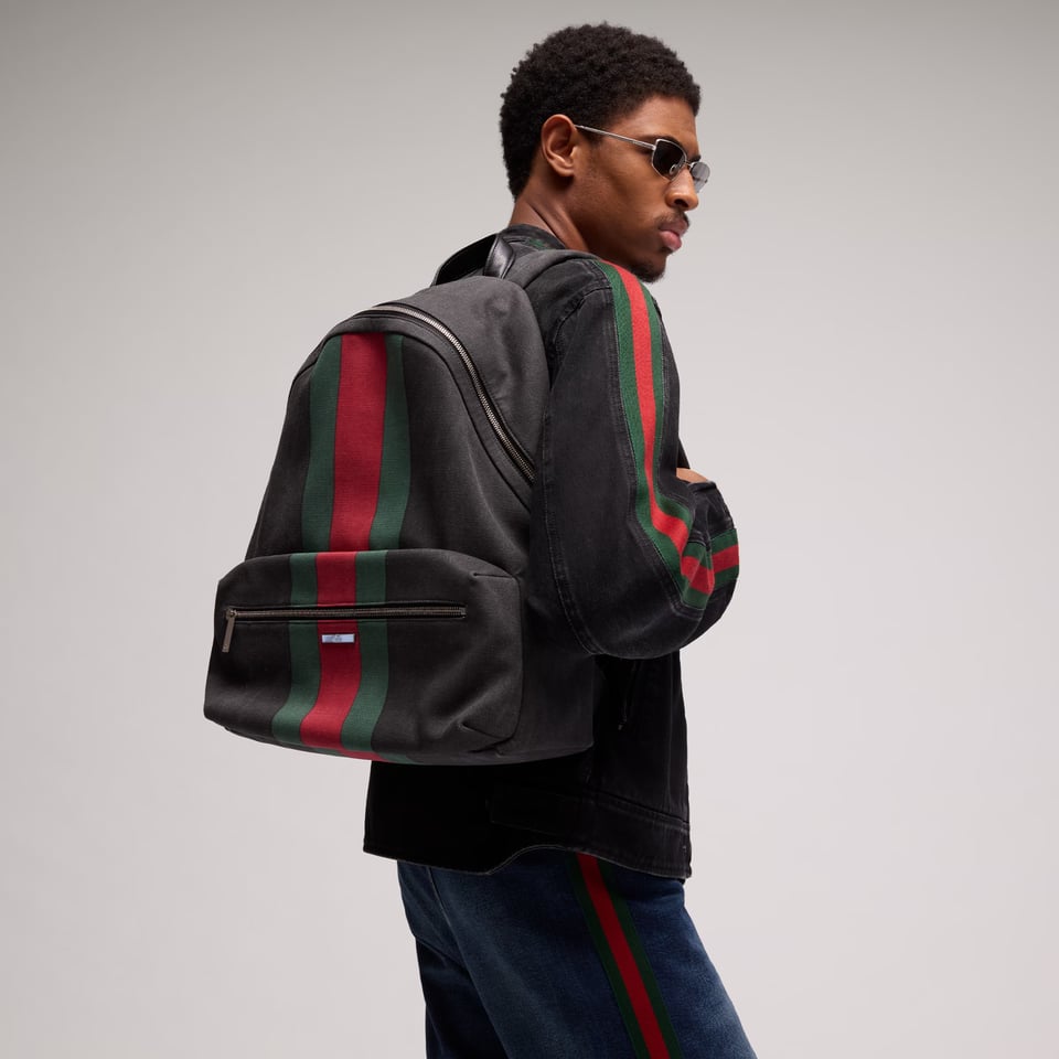 Gucci Positano Large Backpack 875226 Black Canvas 34cm/13.4in view 2
