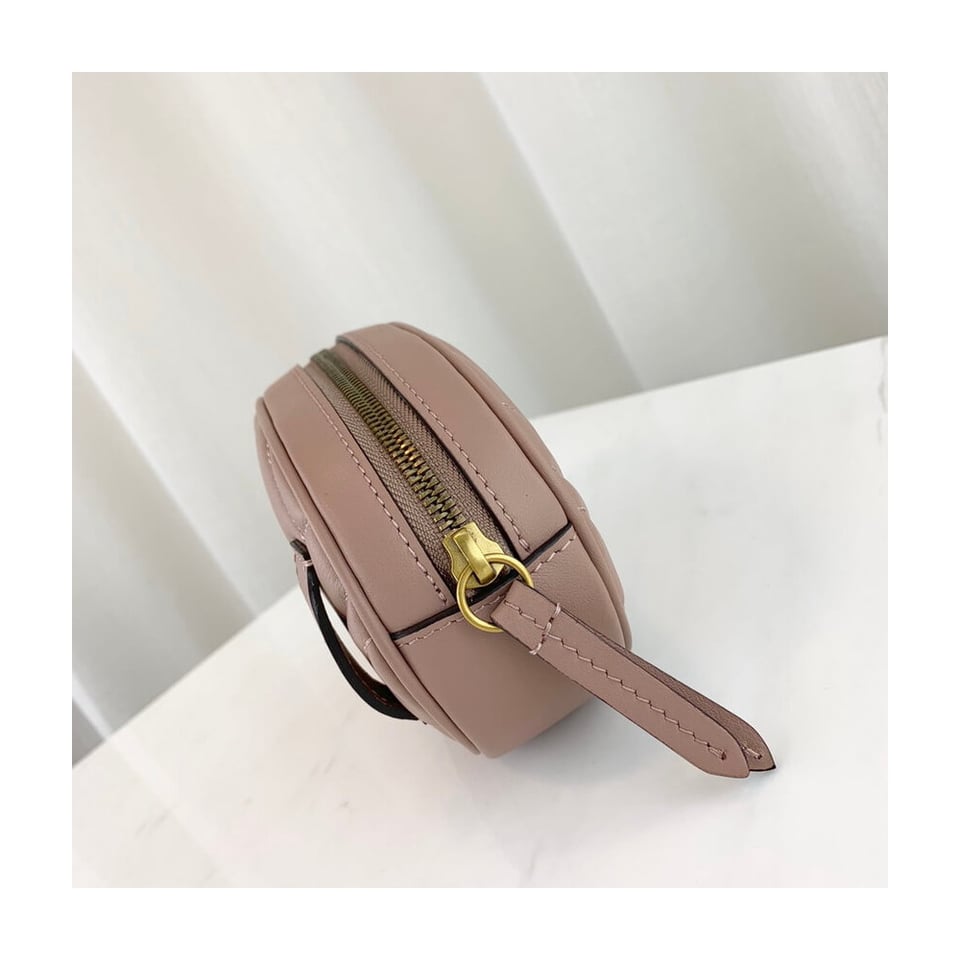 Gucci GG Marmont Matelasse Leather Belt Bag Nude Pink view 10