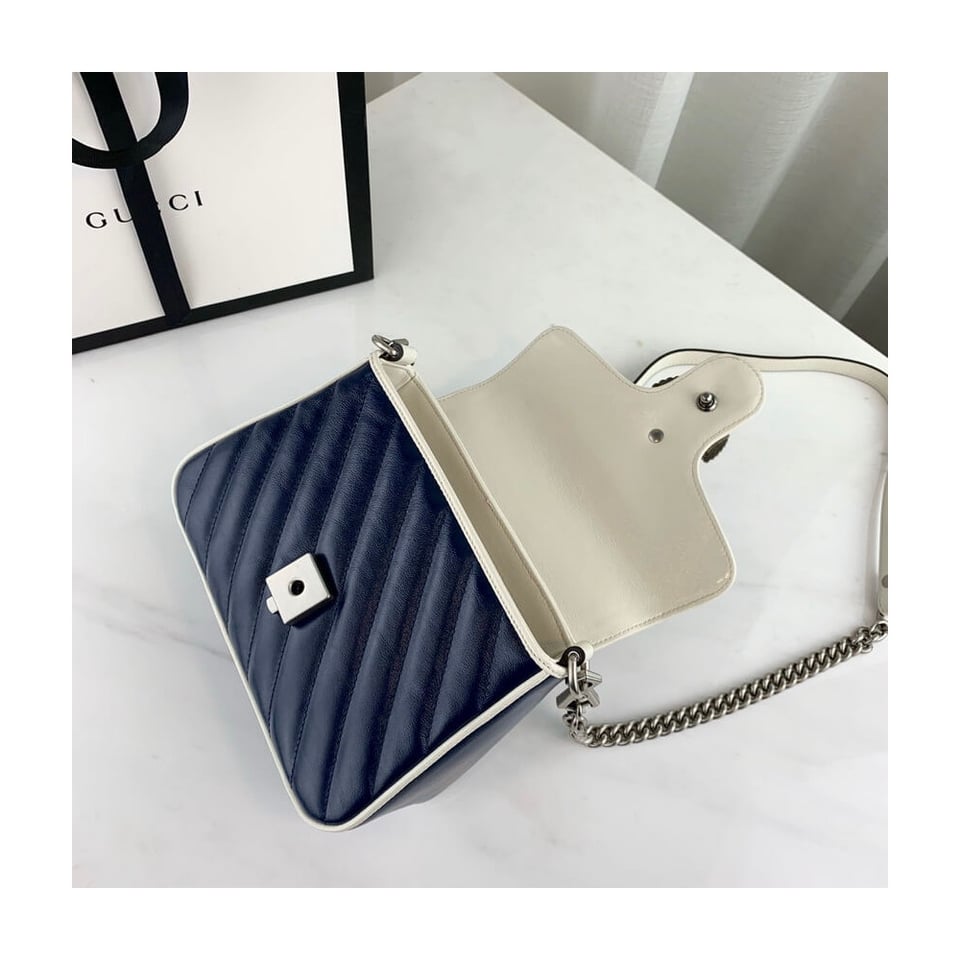 Gucci GG Marmont Mini Top Handle Bag Blue view 9