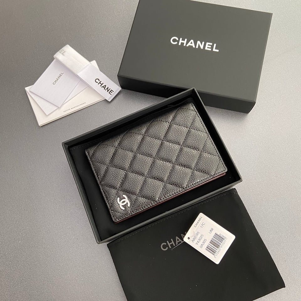 Chanel Passport 10Cm Black Cavair Silver Hardware view 3