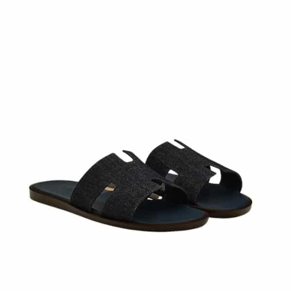Hermes Izmir Sandal Noir Denim view 2