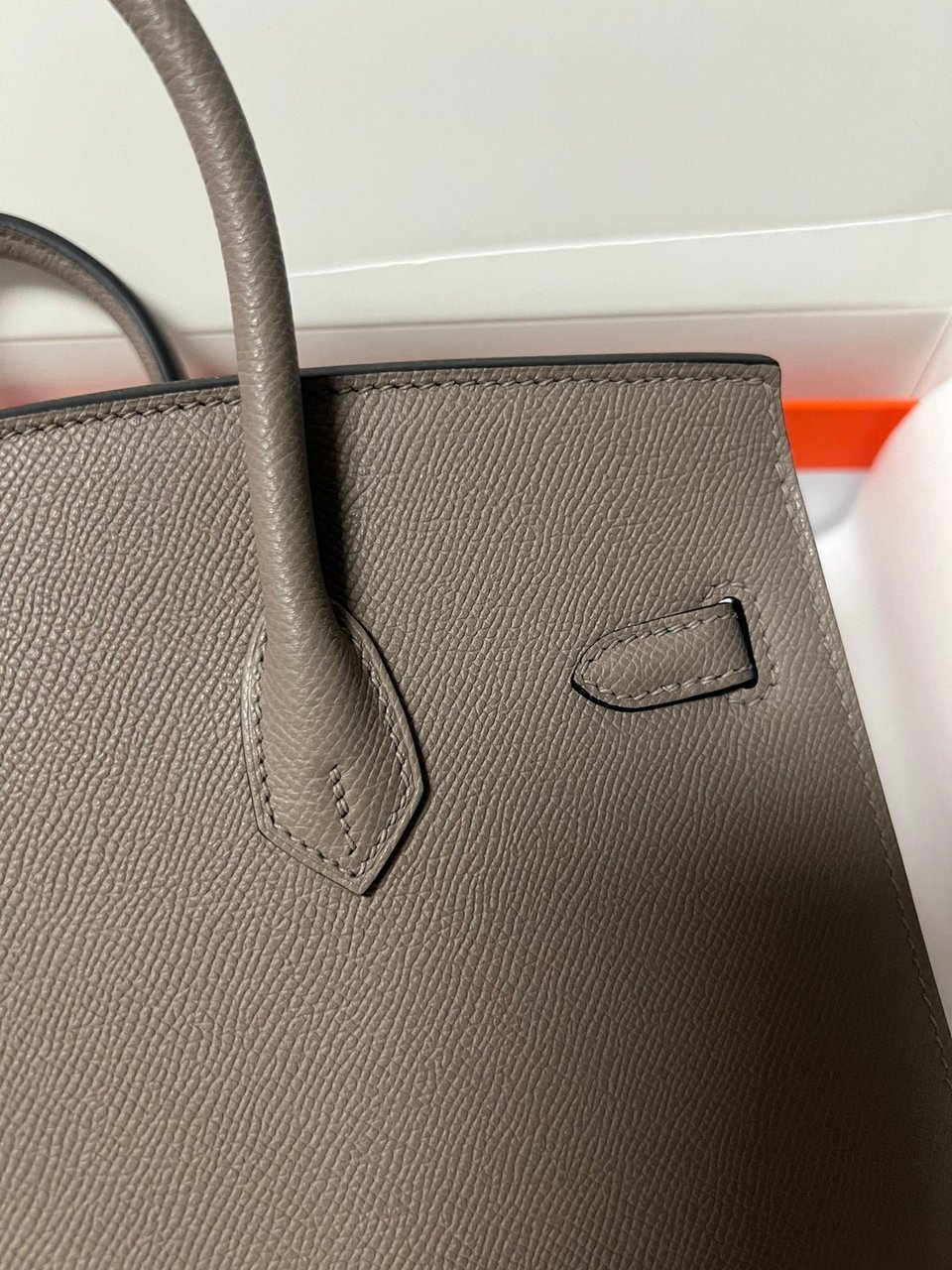 Hermes Birkin Sellier Etain Epsom Leather Gold Hardware view 4