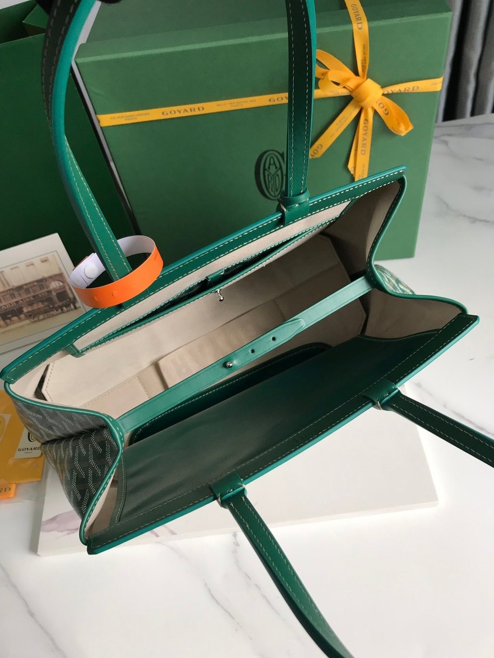 Goyard Bellechasse Biaude Pm Bag 36cm Green Goyardine Canvas And Calfskin Trim view 9