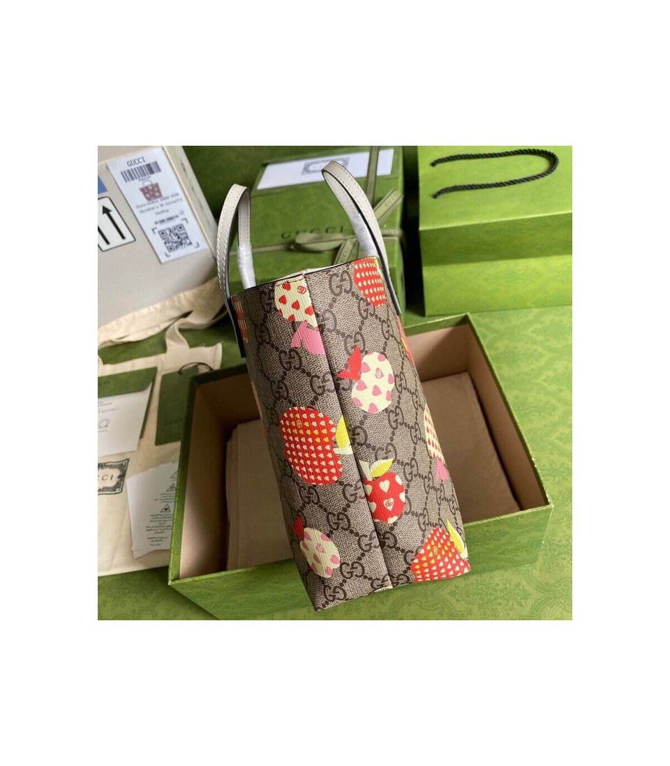 Gucci Children’s GG Heart Apple Pattern Tote view 5