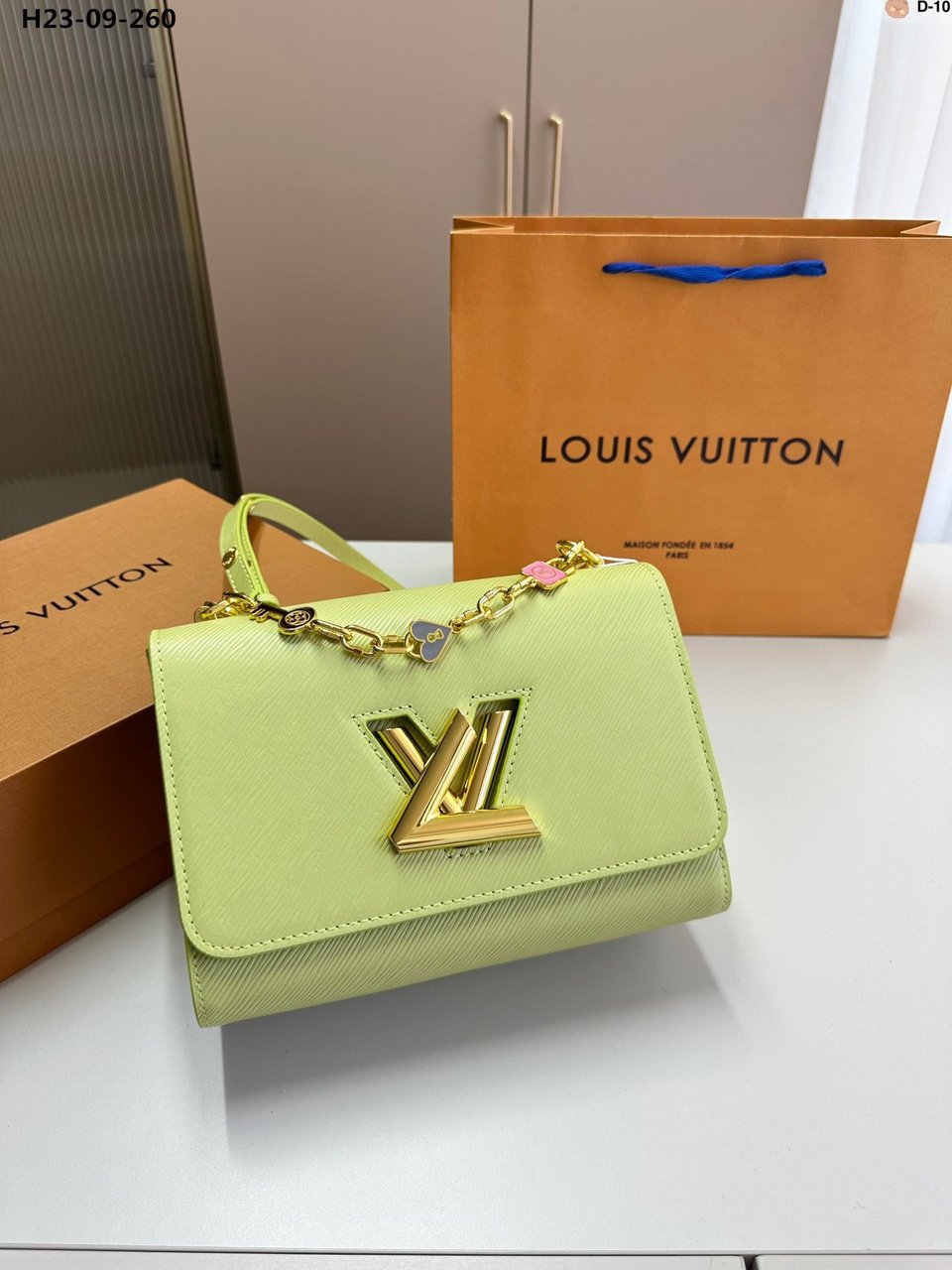 Louis Vuitton Twist Mm Bags Epi Leather Lock Chain Green 23Cm view 3