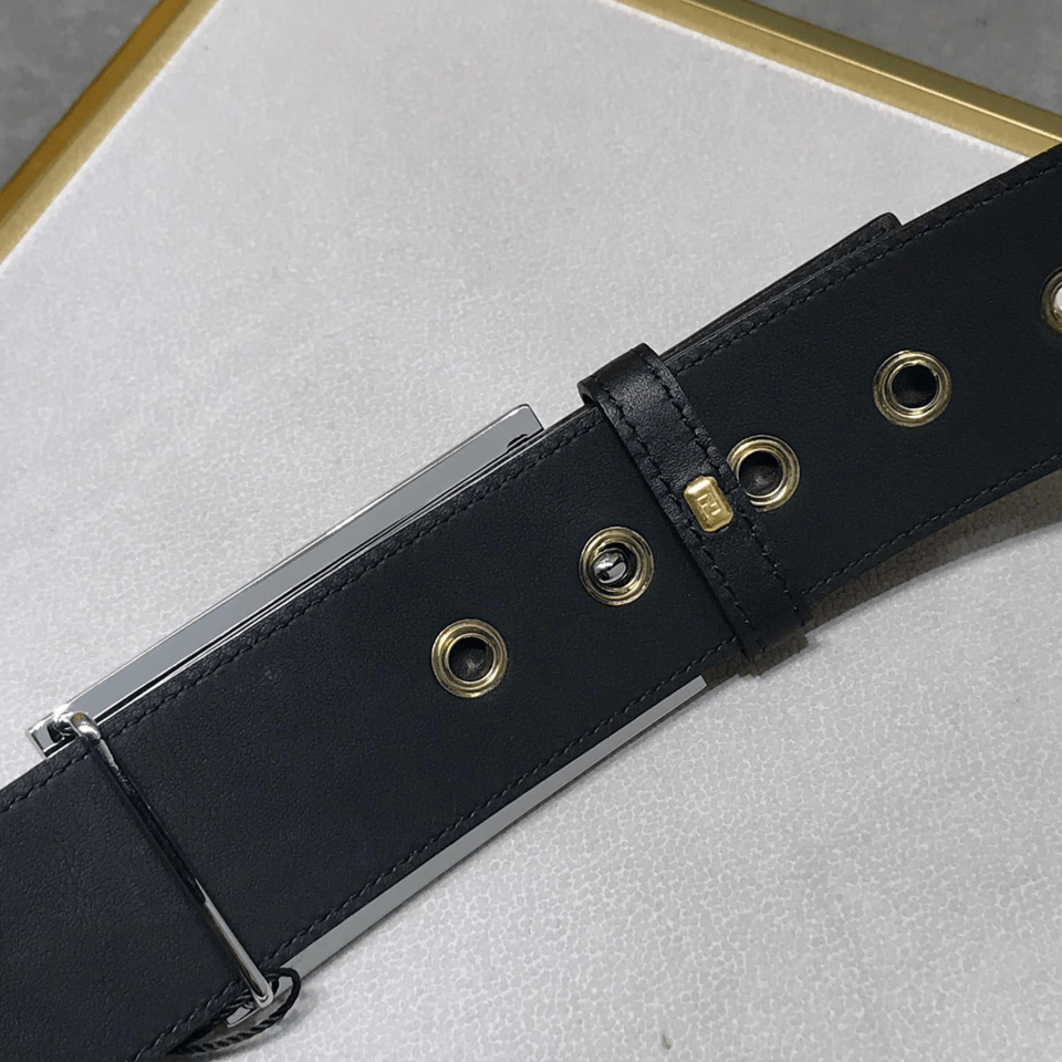 Fendi Silver Embossed 35mm Belt For Men view 5