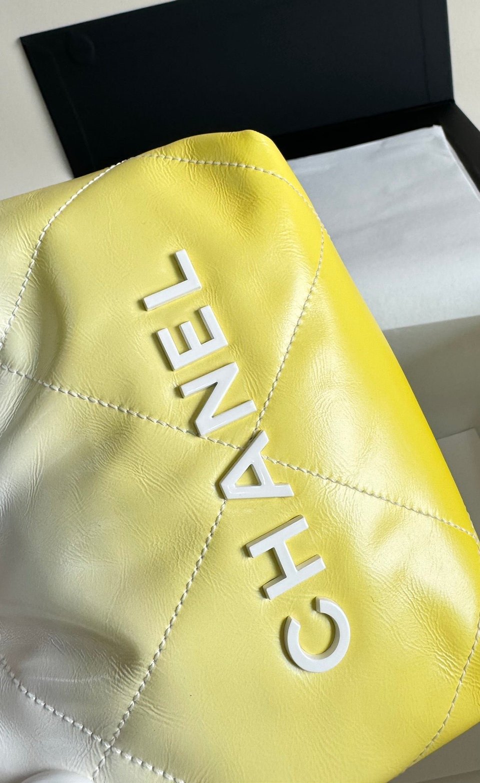 Chanel Hobo Mini 20Cm Yellow White Lambskin view 10