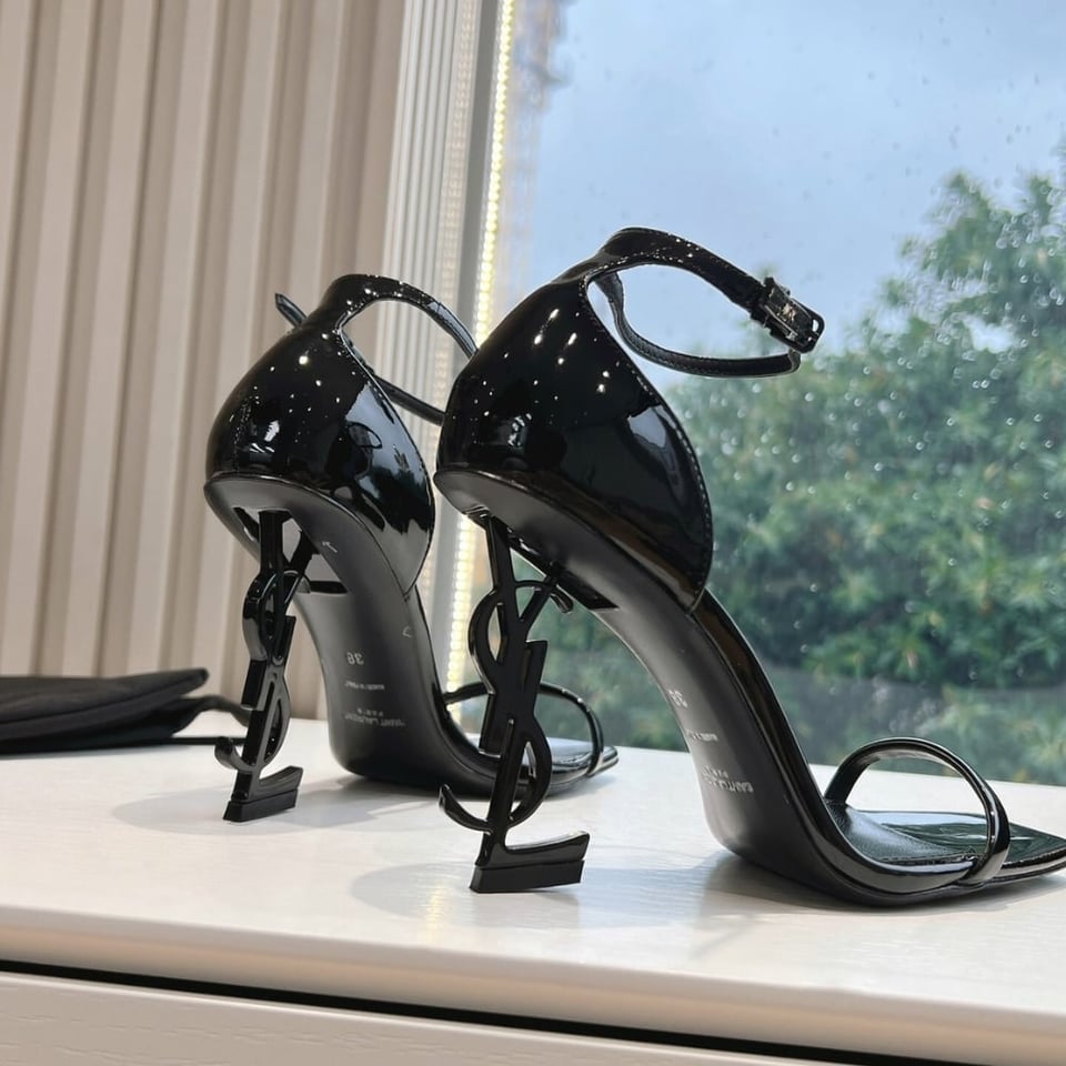 Saint Laurent Opyum Sandals In All Black 5576620Npvv1000 view 4