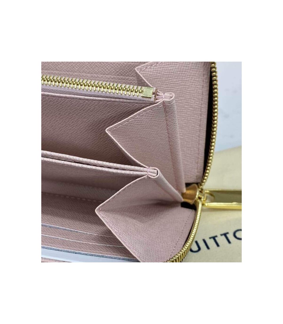 Louis Vuitton Damier Ebene Zippy Wallet Pink view 9