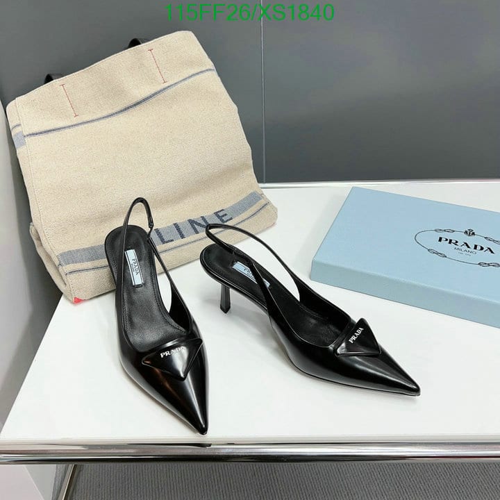 Prada Brushed Leather Slingback Pumps Black 1I901M055F0002F075 view 5