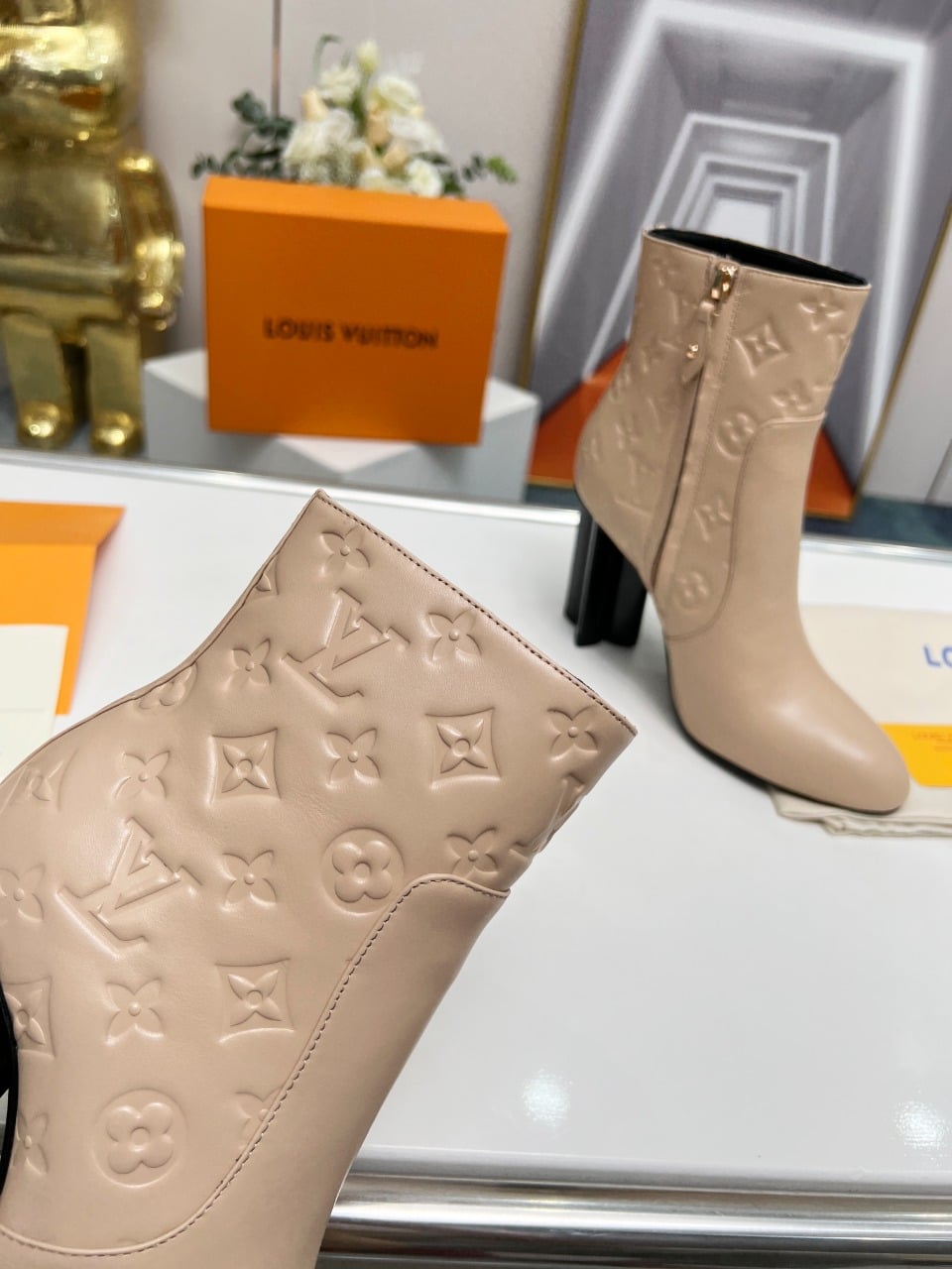 Louis Vuitton Silhouette Ankle Boot Beige view 3