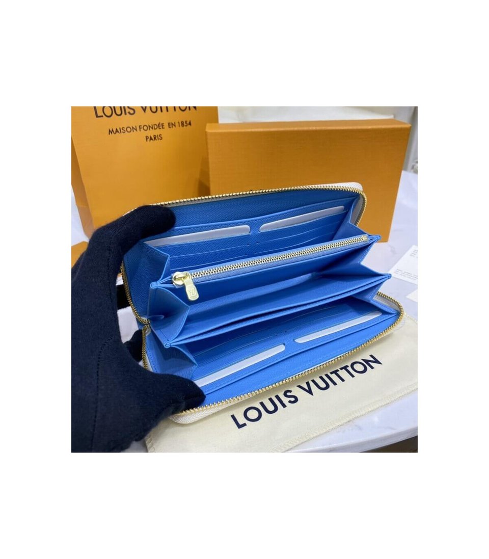 Louis Vuitton Zippy Wallet Blue 19.5cm view 11