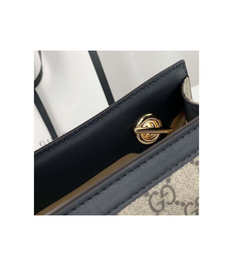 Gucci GG Supreme Padlock Small Shoulder Bag Black 26cm view 10