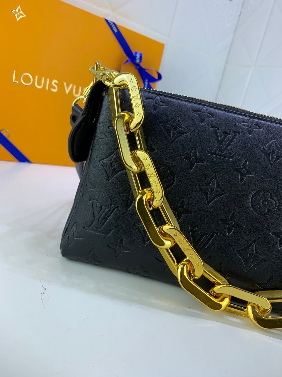 Louis Vuitton Coussin BB 22cm/8.7in Monogram Empreinte Leather Black M21259 – Women view 7