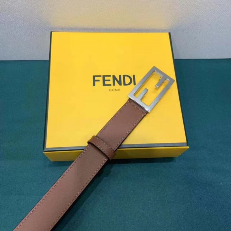 Fendi Baguette 30mm FF Buckle Belt 8C05311 Brown view 3