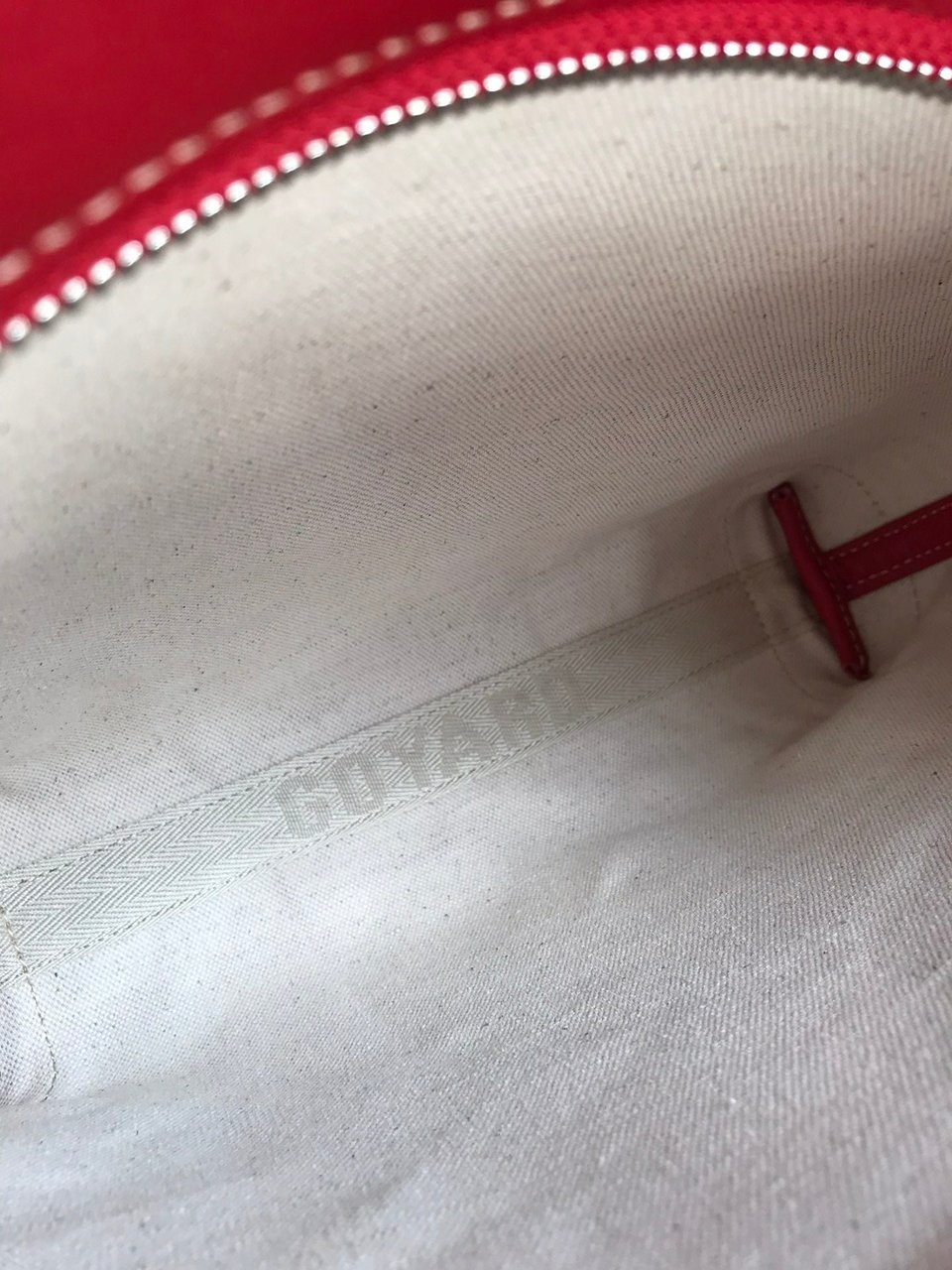 Goyard Conti Pouch 24cm Classic Red Lambskin And Goyardine Canvas view 3