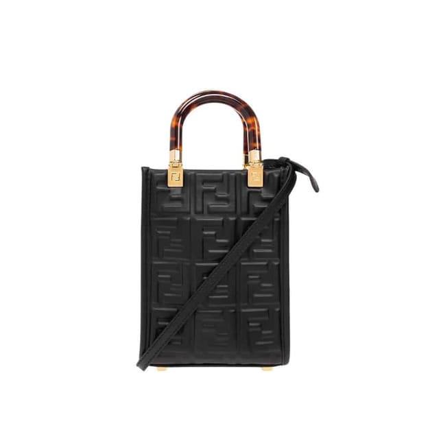 Fendi Mini Sunshine Shopper Black 18Cm