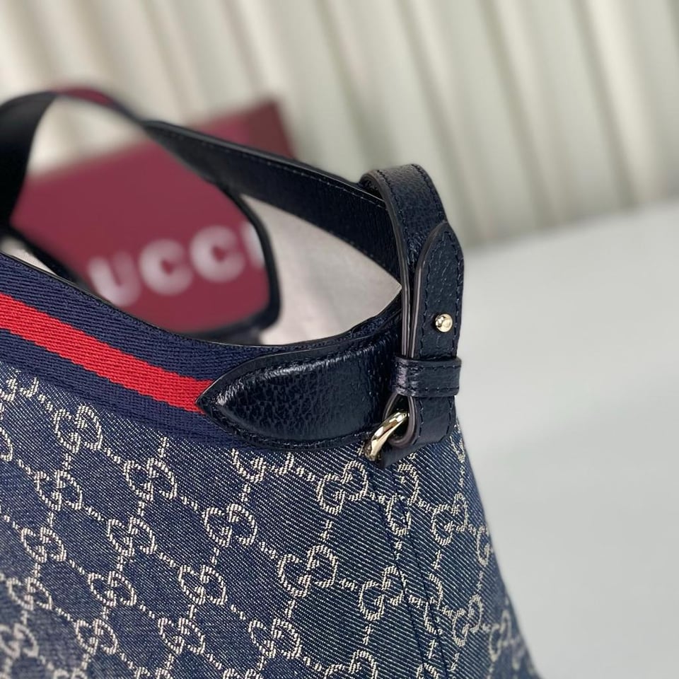 Gucci Giglio GG Denim Tote Bag 25cm/9.8in view 5