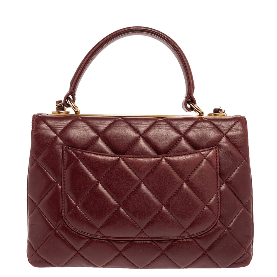Chanel Flap Bag With Top Handle Burgundy 25Cm/9.8in view 5